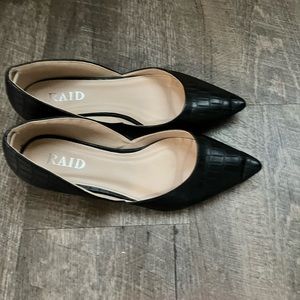 ASOS RAID Harvey two part flat shoes in black croc